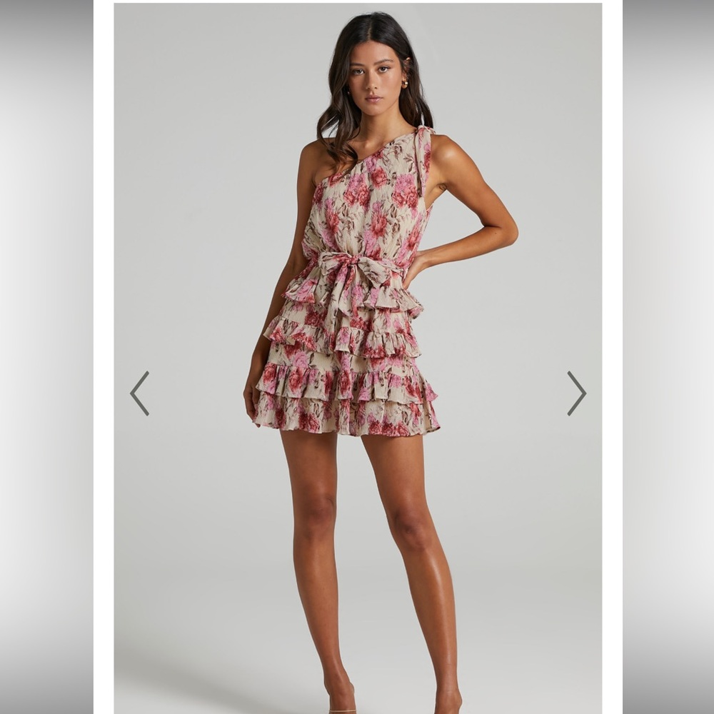 Showpo mini one shoulder floral dress